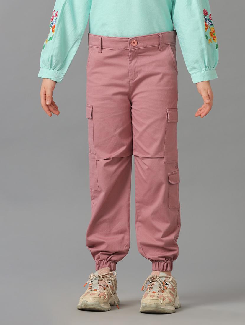 girls solid mid rise cargo