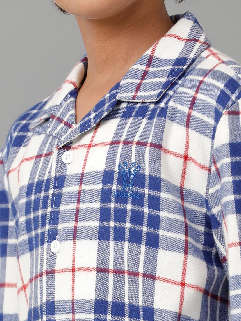 boys checkered cotton pyjama nightwear set - 21629925 - Standard Image - 5