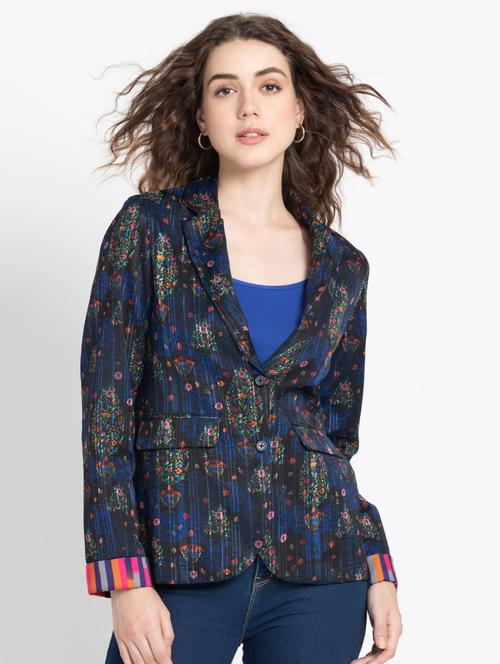 women floral printed long sleeve casual blazer - 21630511 - Very Small Image - 1