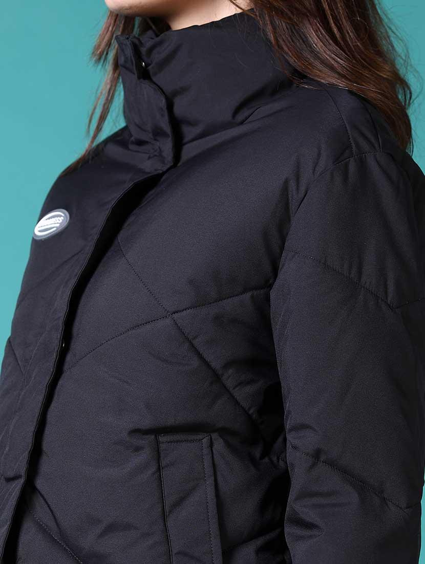 women solid long sleeve quilted jacket - 21631006 - Standard Image - 5