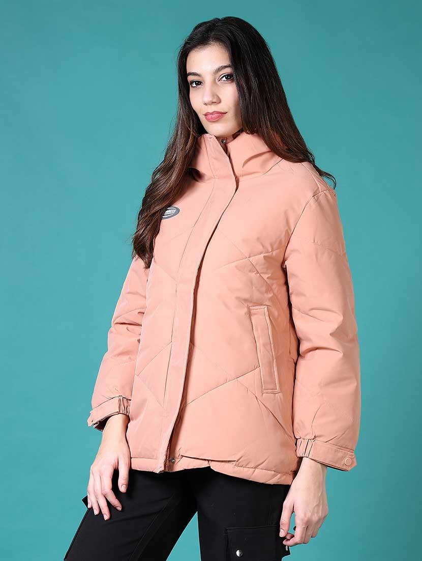 women solid long sleeve quilted jacket - 21631009 - Standard Image - 2