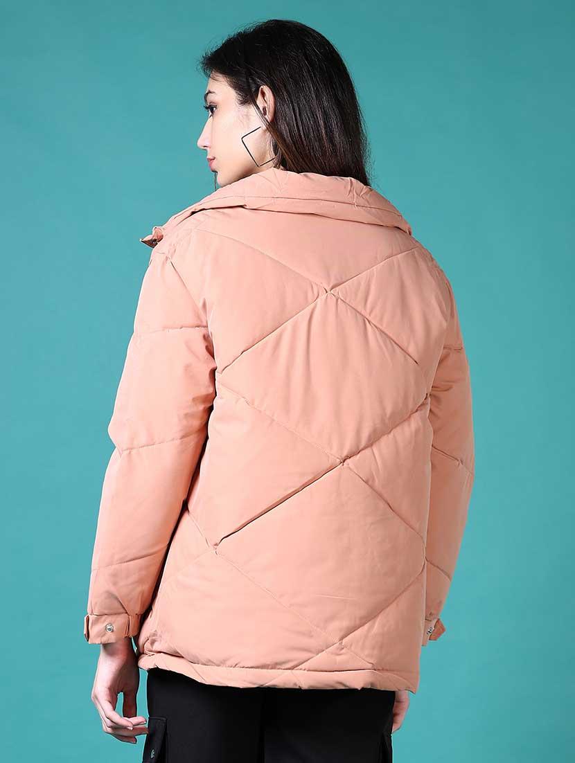women solid long sleeve quilted jacket - 21631009 - Standard Image - 3