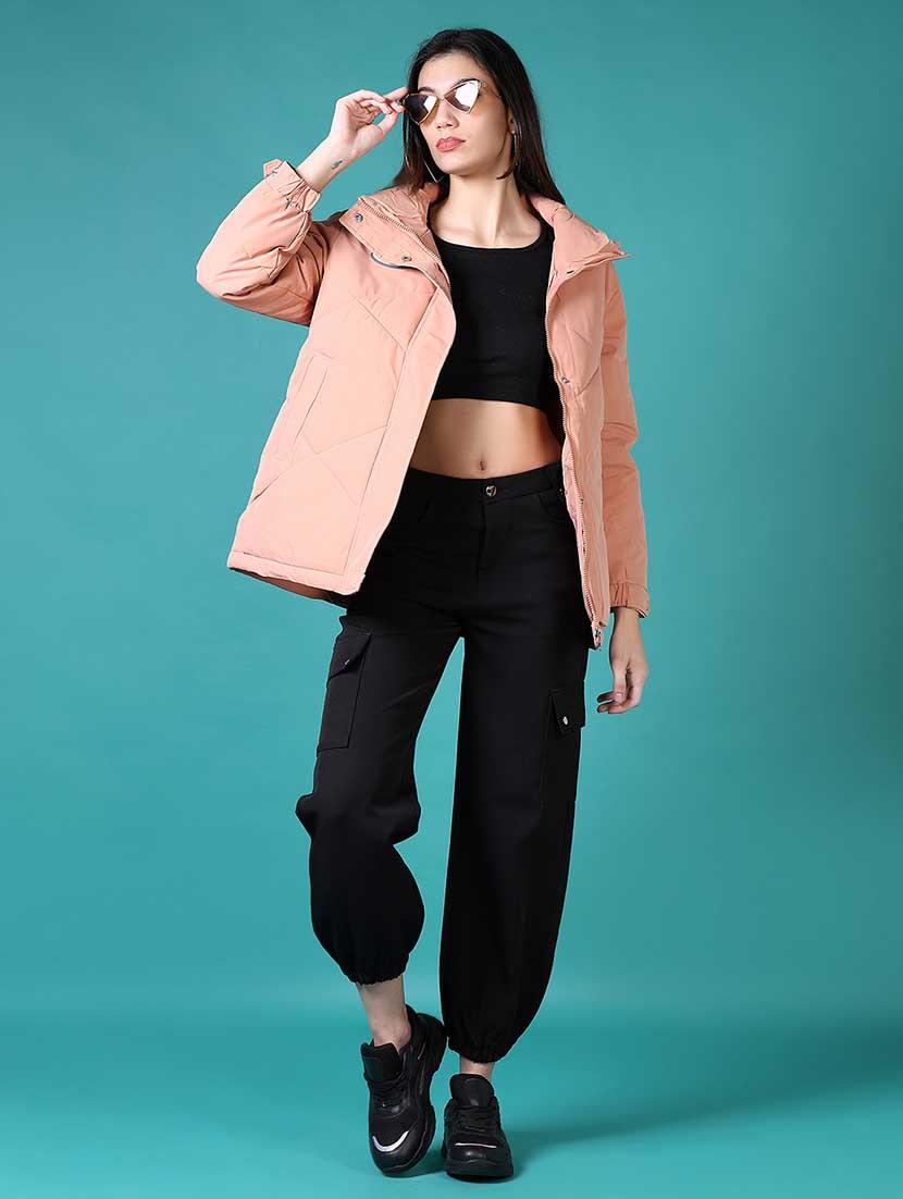 women solid long sleeve quilted jacket - 21631009 - Zoom Image - 4