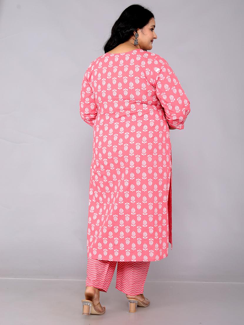 women plus size kurta pant set with dupatta - 21632389 - Standard Image - 3