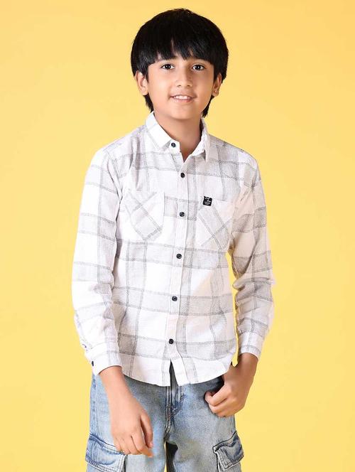 boys long sleeves checkered shirt - 21634452 - Very Small Image - 1