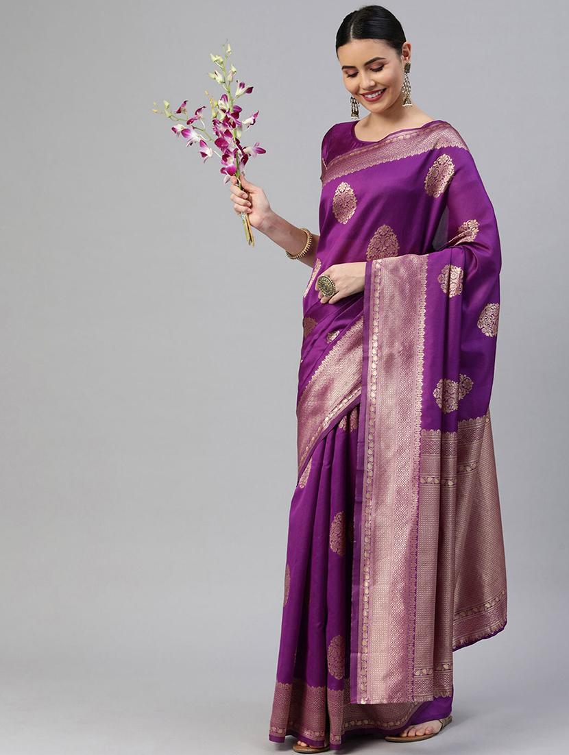 women self design banarasi saree with blouse - 21635337 - Zoom Image - 2