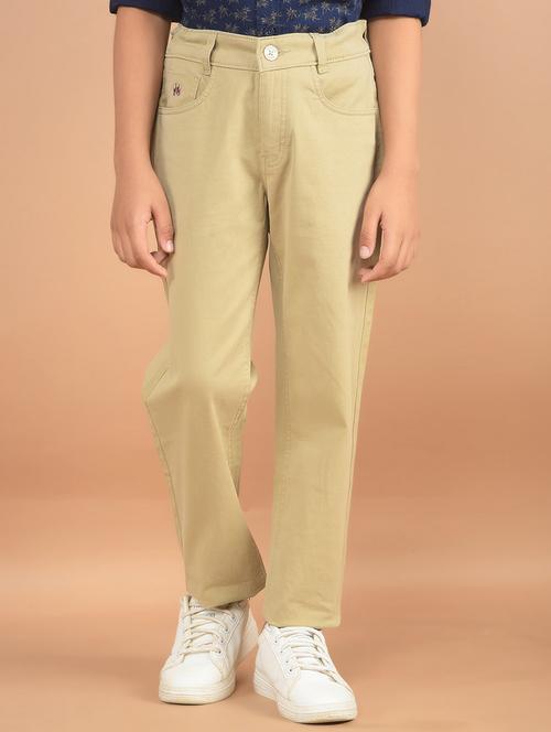 boys plain mid rise chinos trouser - 21635478 -  Standard Image - 0