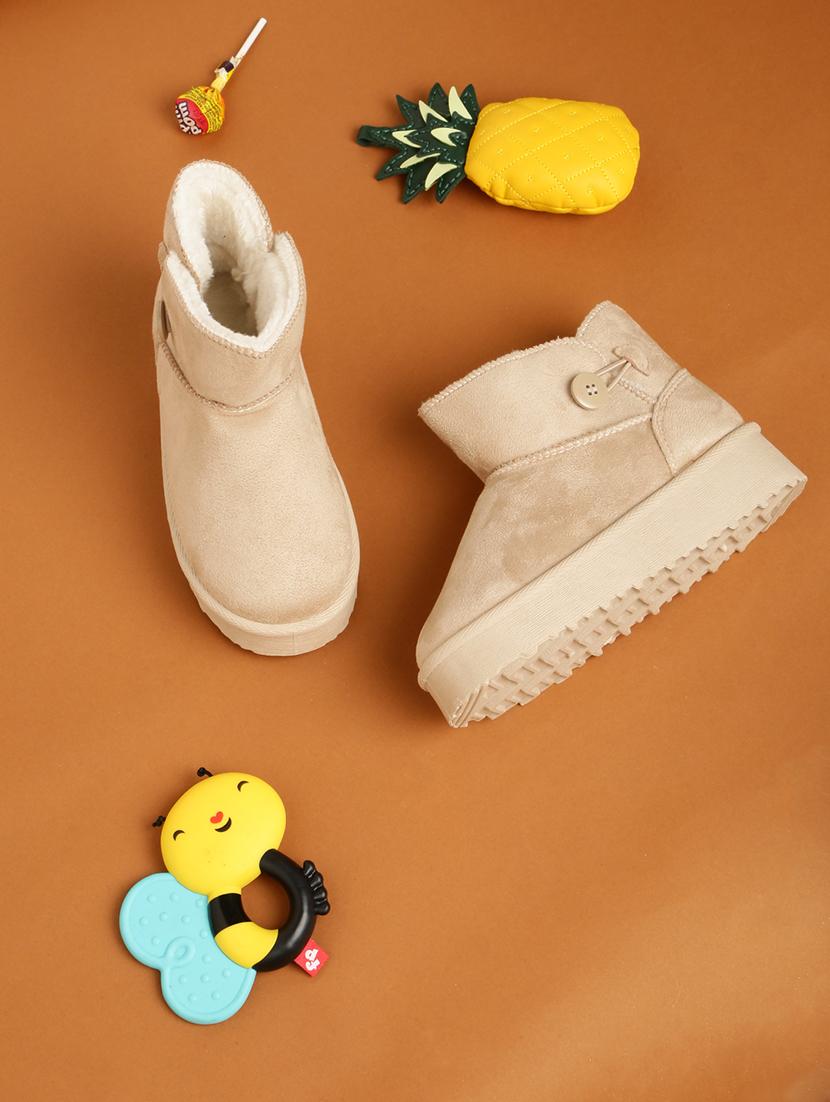 kids beige solid boot