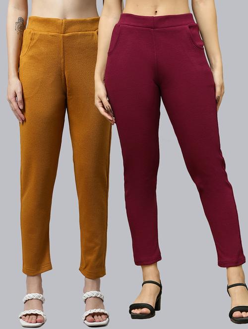 women pack of 2 solid woolen jeggings - 21639915 - Very Small Image - 1