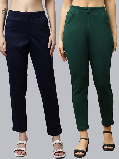 women pack of 2 plain woolen pants - 21639945 - Very Small Image - 1
