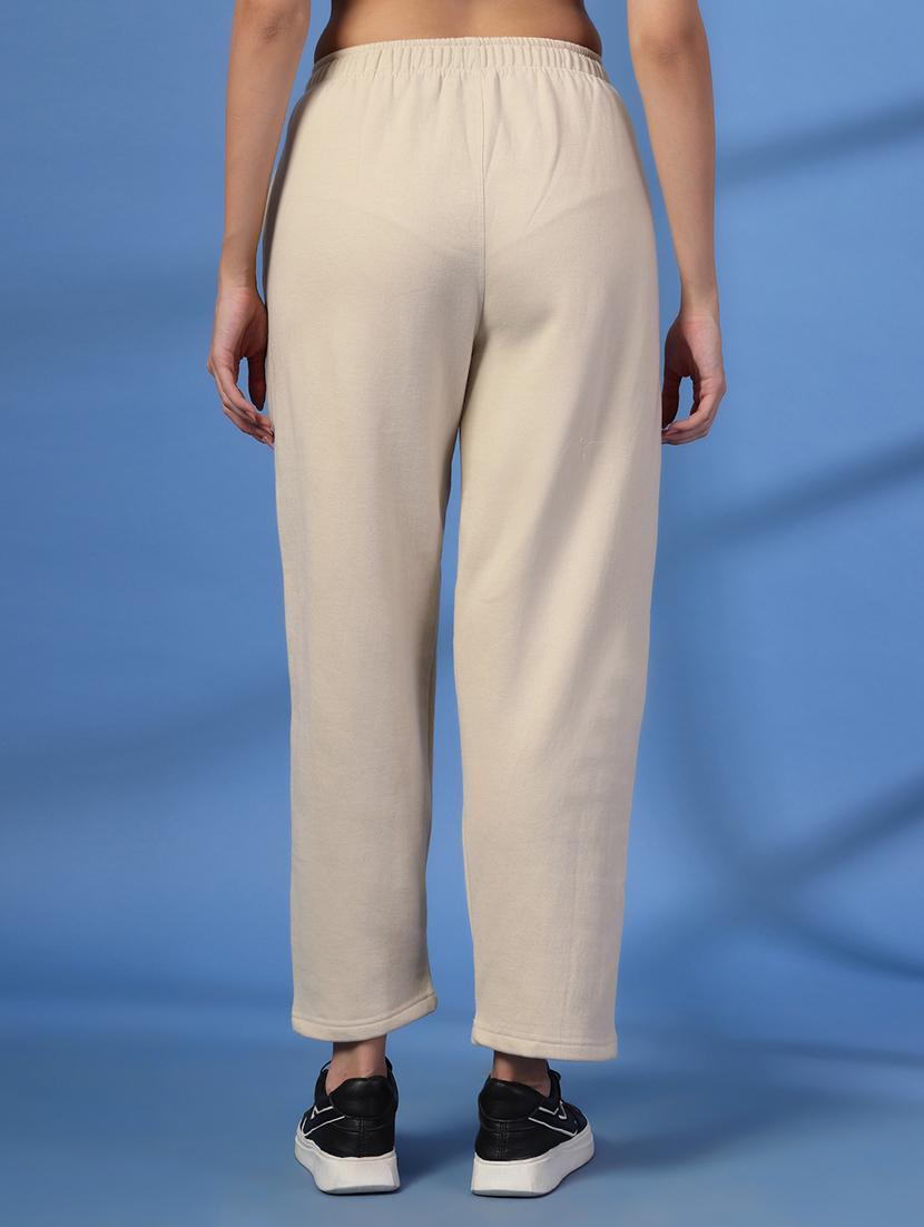 women off white solid track pants - 21641467 - Zoom Image - 3