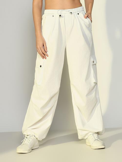 women solid high rise cargos  - 21643531 - Very Small Image - 1
