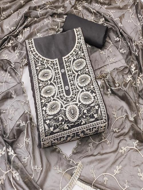 women embroidered 3-piece unstitched dress material  - 21645879 - Very Small Image - 1