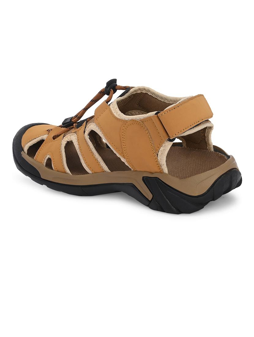 men lace detailed slip on velcro sandal - 21646715 - Standard Image - 3