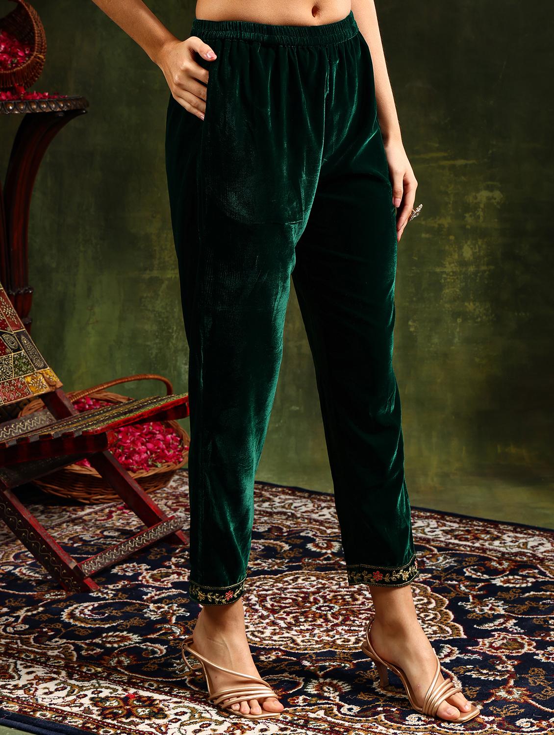 women embroidered three quarter sleeve suit set - 21646849 - Standard Image - 4