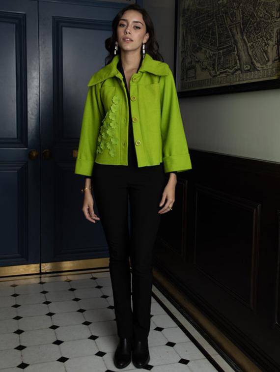 women green long sleeve regular jacket - 21647256 - Standard Image - 4