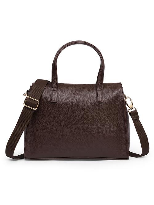women brown leatherette textured handbag - 21648270 - Very Small Image - 1