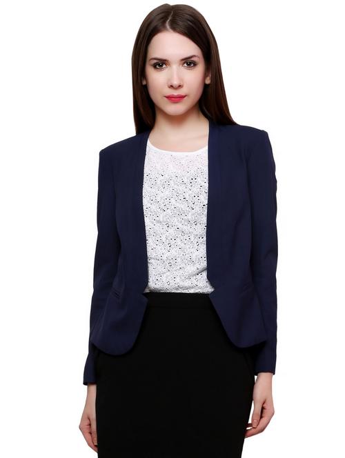 women solid long sleeves formal blazer - 21651166 - Very Small Image - 1