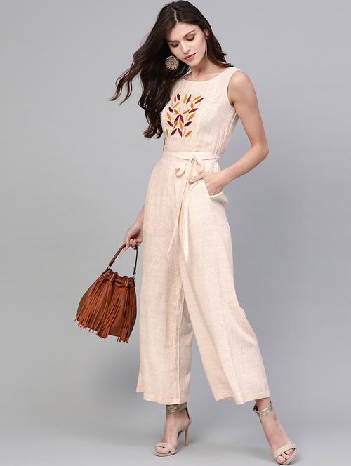 women printed round neck sleeveless jumpsuit - 21651412 - Very Small Image - 1