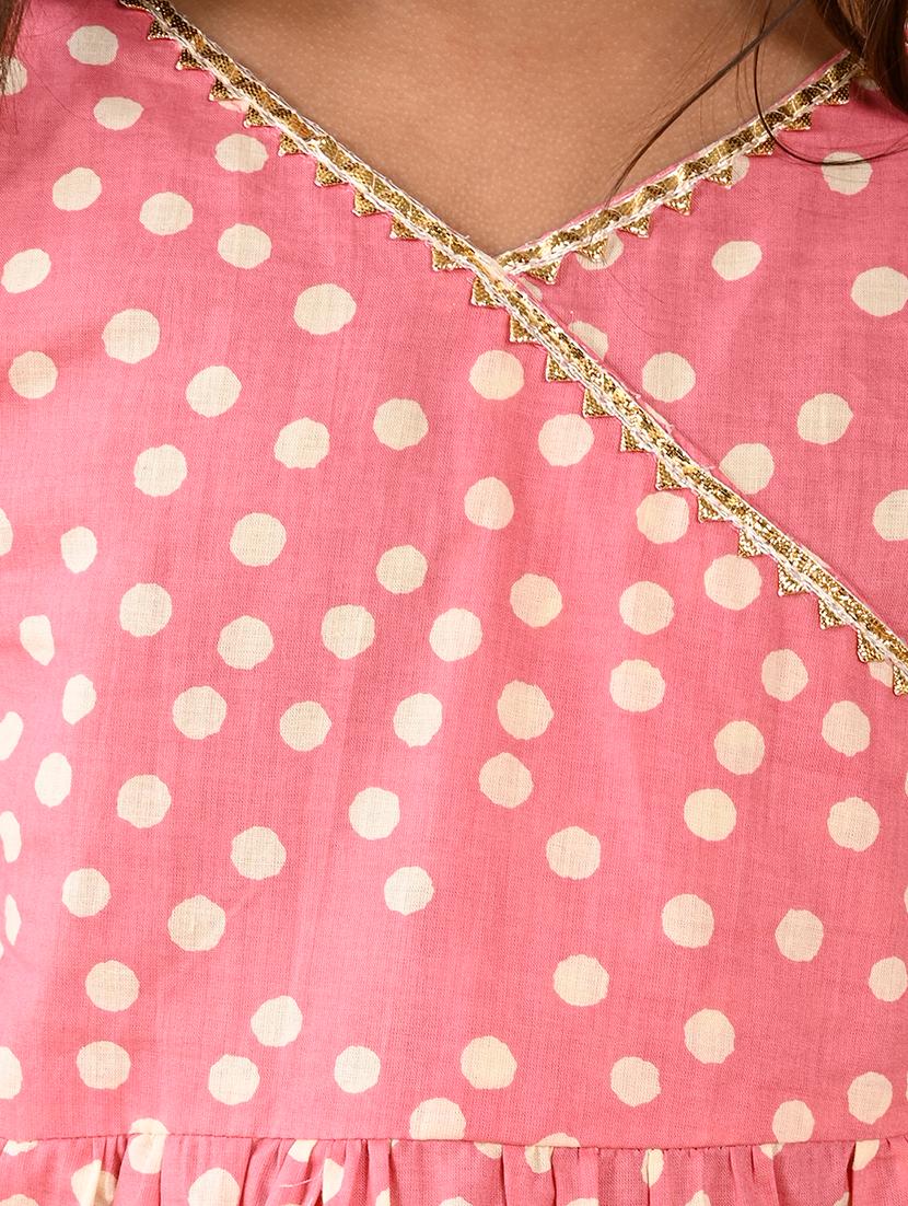 girls polka dots kurta sharara set - 21653338 - Standard Image - 5