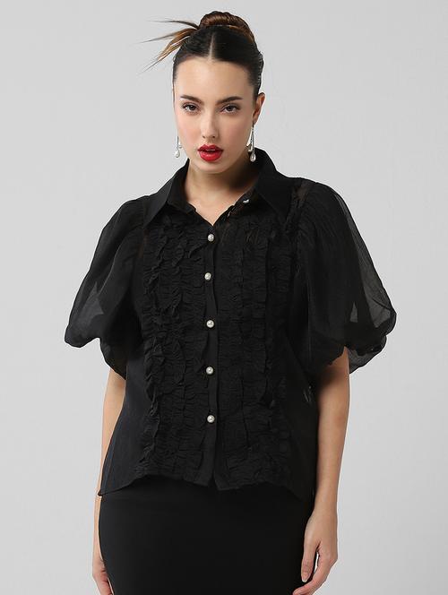 women solid collared shirt with slip - 21661701 - Very Small Image - 1