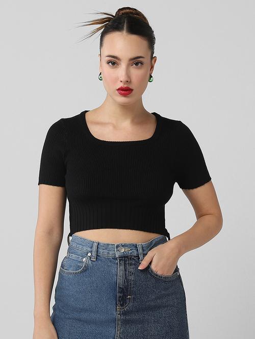 women solid short sleeves top - 21661781 - Very Small Image - 1