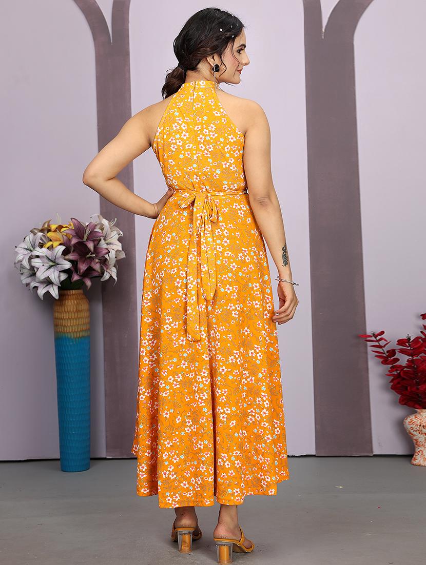 women floral printed halter neck high-low dress - 21663442 - Zoom Image - 3