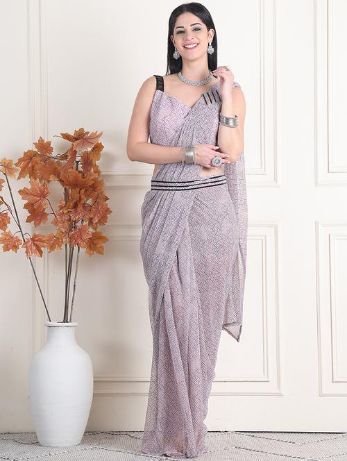 women geometric printed ready to wear saree - 21664249 - Very Small Image - 1