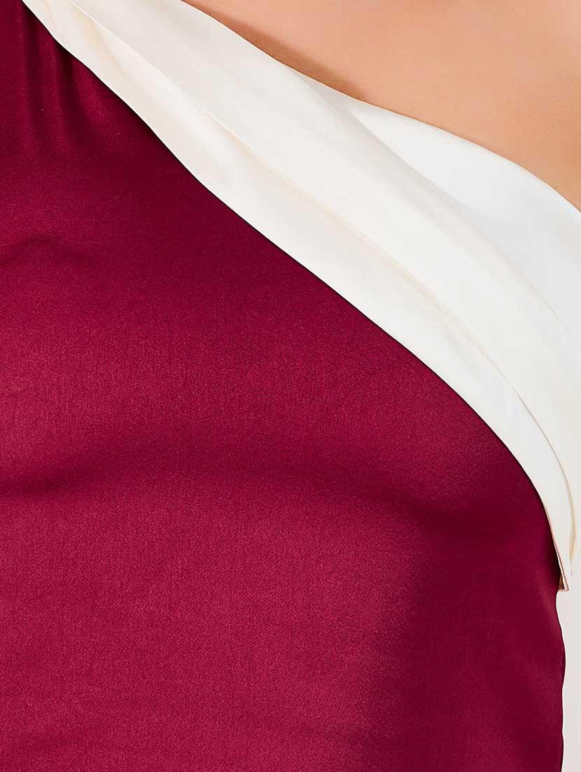 women color blocked single shoulder sheath dress - 21666338 - Standard Image - 5