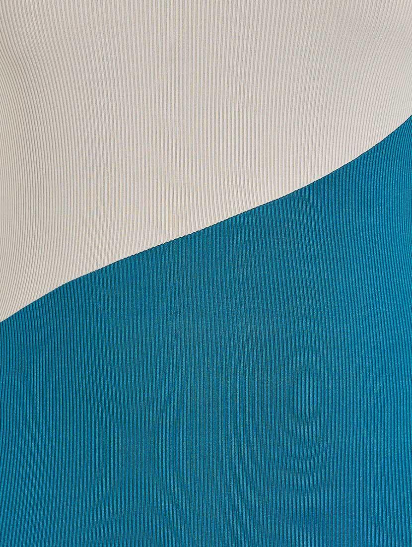 women color blocked puff sleeves bodycon dress - 21666369 - Standard Image - 5
