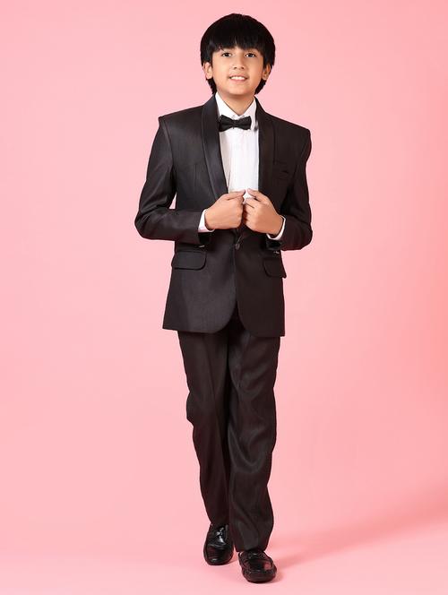 boys solid three piece party wear suit set - 21667669 - Very Small Image - 1