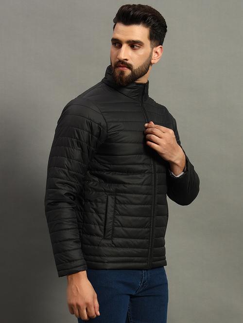 men long sleeves solid quilted jacket - 21670263 - Very Small Image - 1
