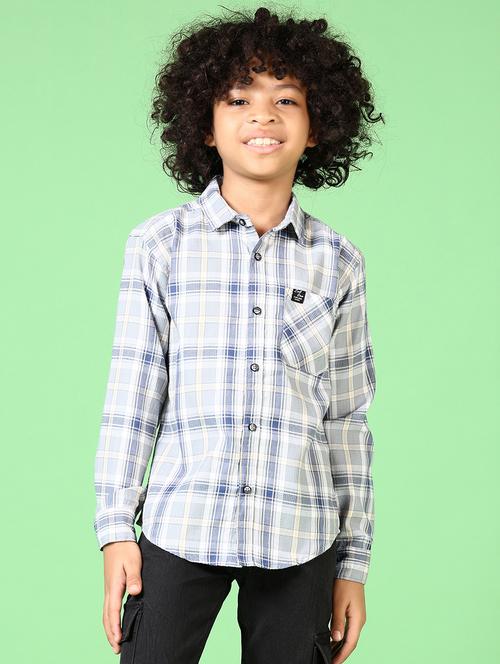 boys long sleeves checkered shirt - 21670342 - Very Small Image - 1