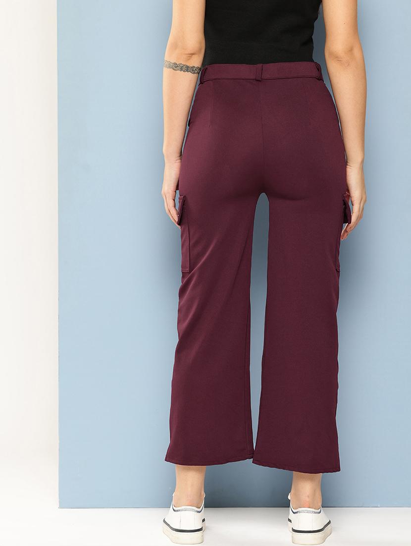 women solid mid rise cargo - 21673044 - Standard Image - 2