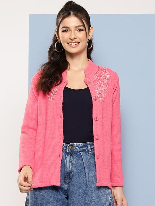 women self designed long sleeves cardigan - 21673196 - Very Small Image - 1