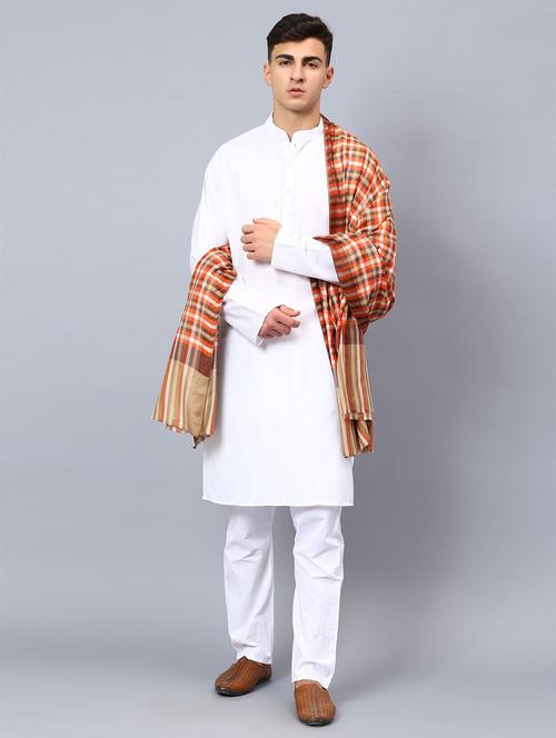 men elegant checkered shawl - 21673206 - Very Small Image - 1