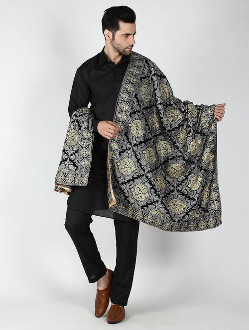 men elegant self design shawl - 21673249 - Very Small Image - 1