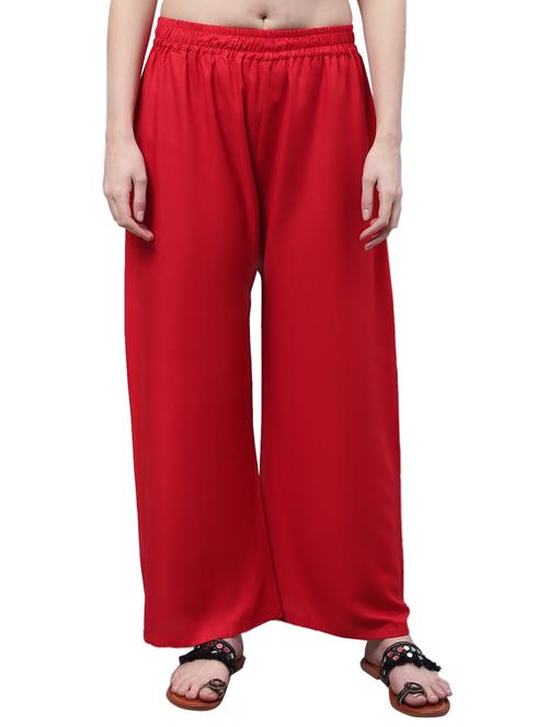 Women Solid Straight Fit Palazzo - 21674055 - Very Small Image - 1