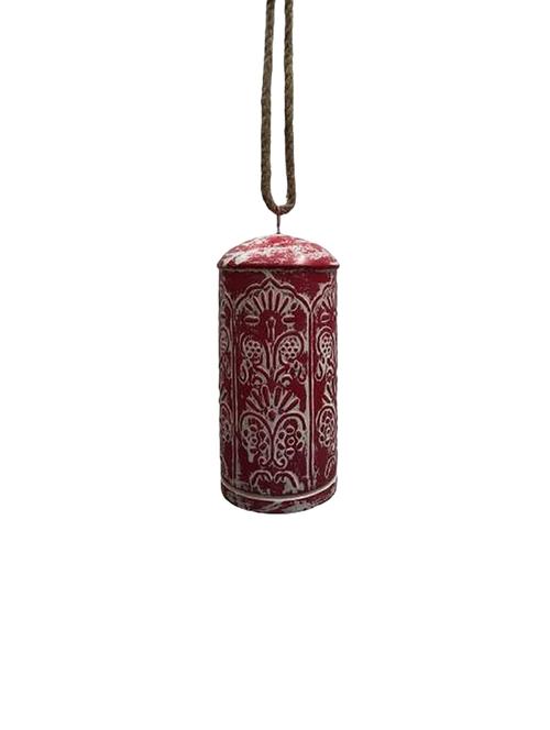 metal hanging bell - handcrafted embossed pattern for aesthetic home decor - 21678495 - Very Small Image - 1