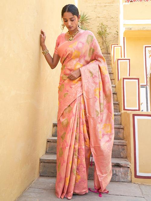 women self design chanderi saree with blouse - 21678653 - Very Small Image - 1