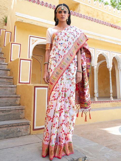 women self design chanderi saree with blouse - 21678728 - Very Small Image - 1