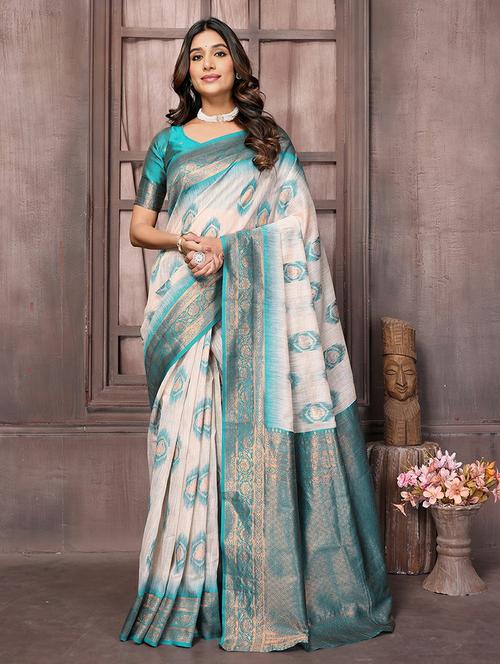women self design kanjivaram saree with blouse - 21678763 - Very Small Image - 1