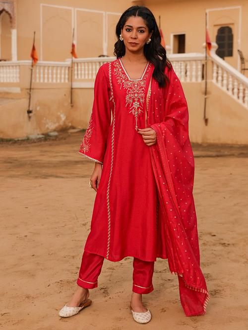 women embroidered kurta pant set with duaptta - 21679239 - Standard Image - 0