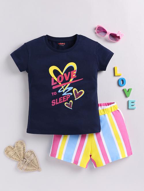 kids printed cotton shorts twin set - 21680968 - Very Small Image - 1