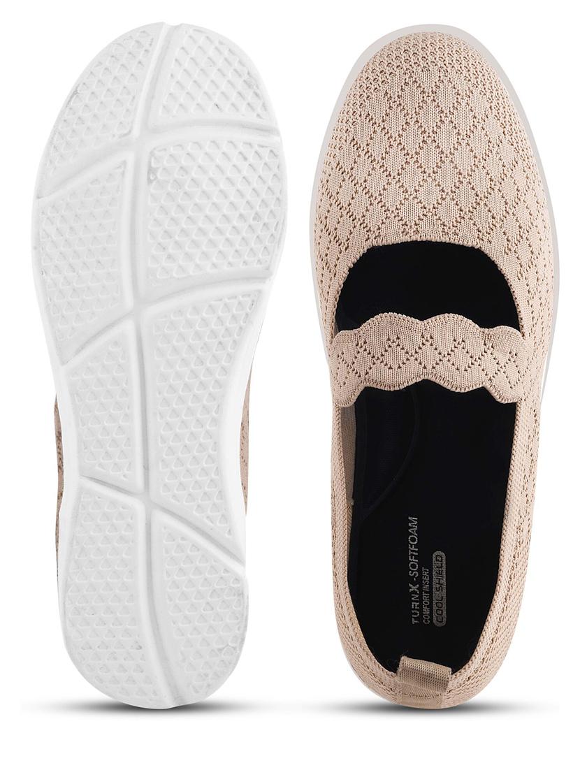 women beige slip on casual shoes - 21681550 -  Standard Image - 3