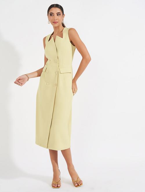 women solid sleeveless coat dress - 21683336 - Very Small Image - 1