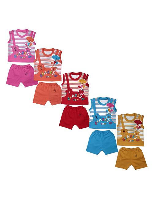 kids printed cotton shorts twin sets combo - 21683470 - Very Small Image - 1