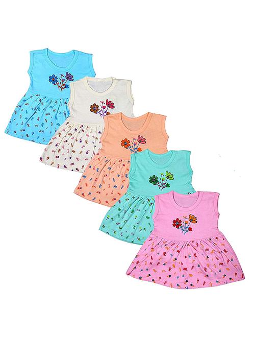 multi colored printed cotton frock combo - 21683519 - Very Small Image - 1