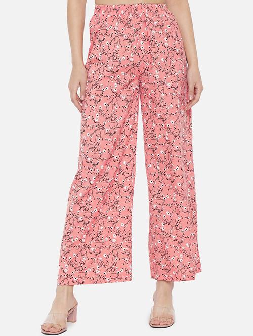 women printed mid rise straight palazzo - 21684835 - Very Small Image - 1