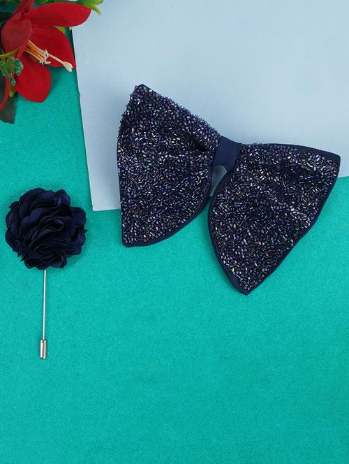 men elegant accessory set of bow tie & lapel pin combo - 21684922 - Very Small Image - 1